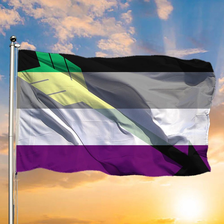 Aroace Flag Arrow Aromantic Asexual Pride Flag Outdoor Decoration LGBT Merch