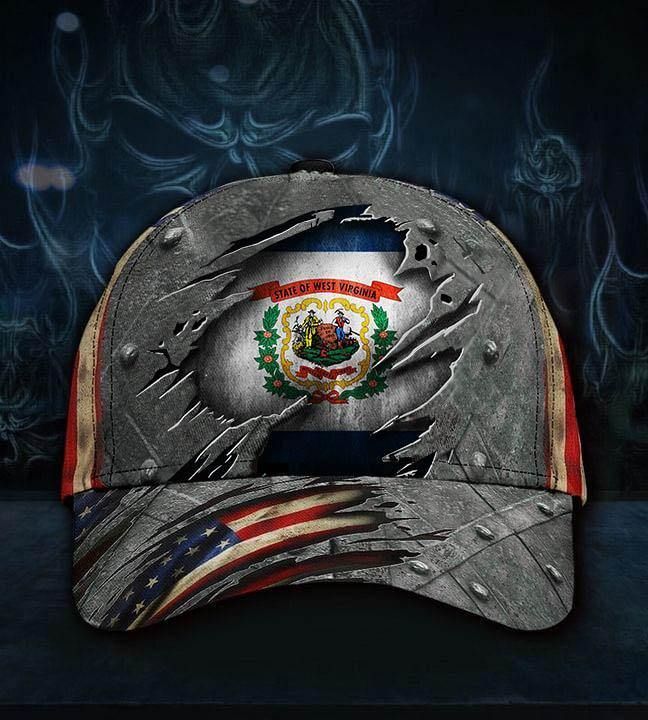 West Virginia State Flag Hat 3D Printed American Flag Cap Wv State Patriotic Gift For Men - Pfyshop.com