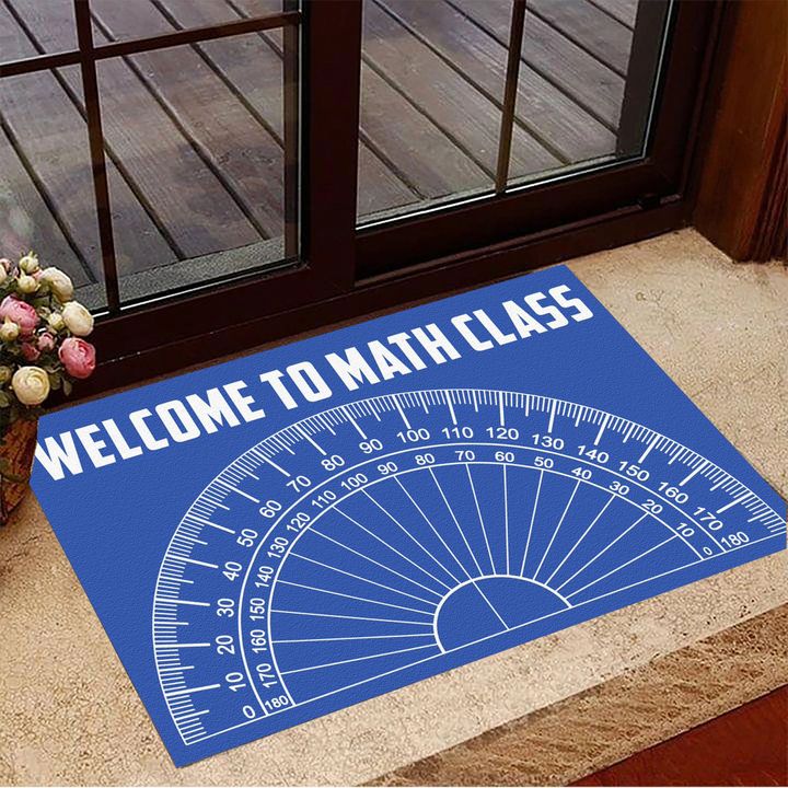 Protractor Doormat Welcome To Math Class Funny Welcome Mat Gift For Math Teacher