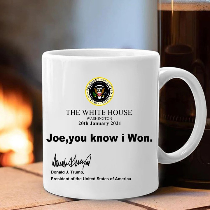 Joe You Know I Won Donald Trump Mug Political Trump Merchandise Anti Joe Biden