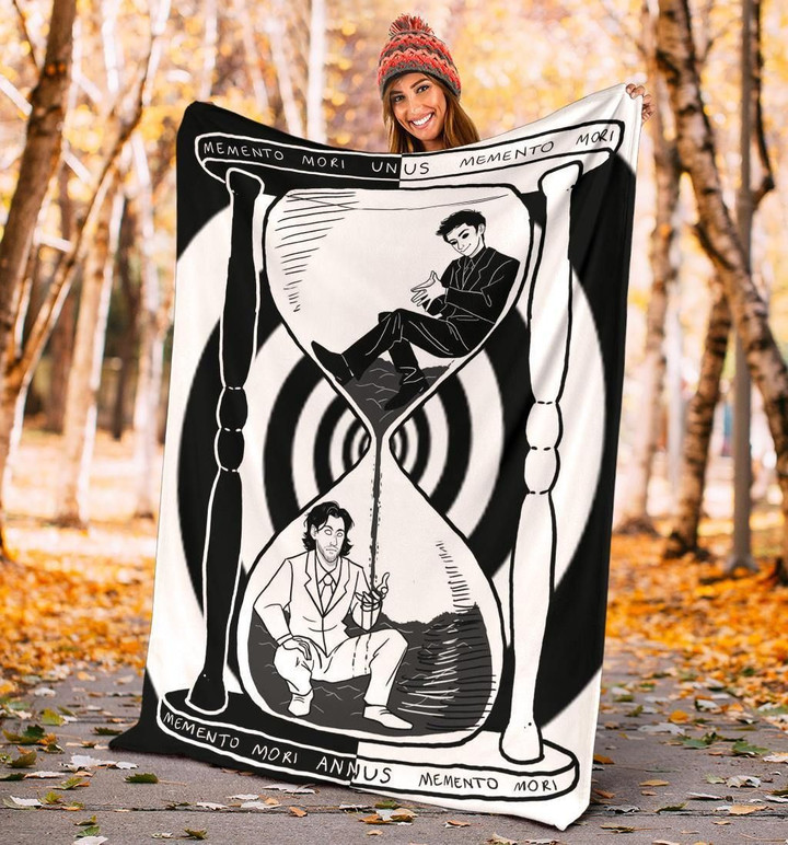 Unus Annus Memento Mori Fleece Blanket Unus Annus Hourglass Blanket Xmas Gift For Brother - Pfyshop.com