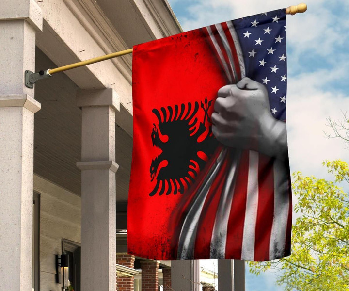 Albanian Flag And American Flag Vintage Old Retro Patriotic Independence Flag Day Of Albanian - Pfyshop.com