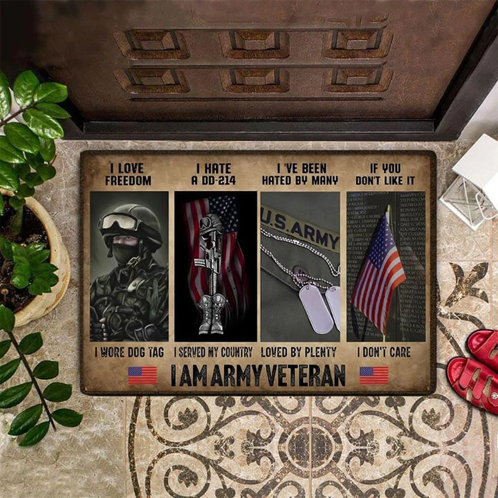 I Am Army Veteran Doormat Patriot Proud Army Veteran Merchandise For House Mat Gift