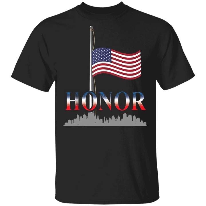 Honor Half Staff American Flag Shirt Patriotic Respect Remembering Pandemic Americans Lost