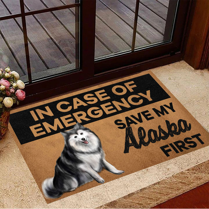 In Case Of Emergence Save My Alaska First Doormat Home Decor Funny Doormats For Dog Lovers