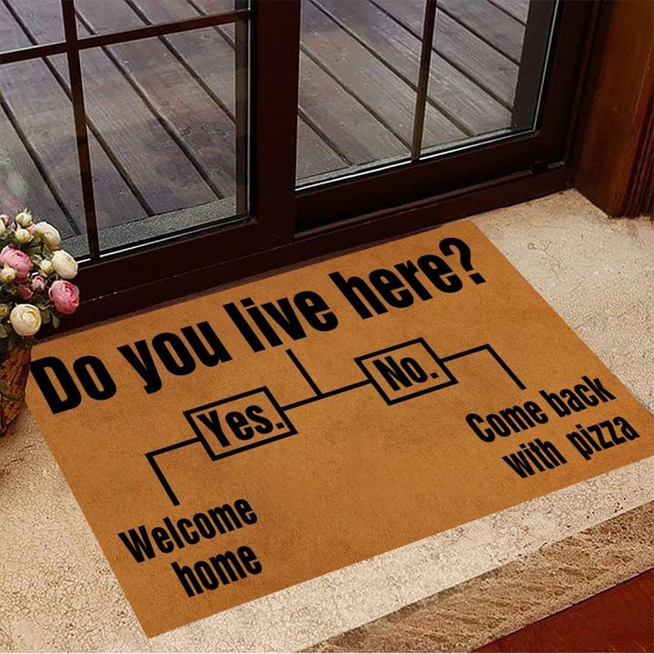 Do You Live Here Doormat Funny Door Mats Outdoor Entrance Mat For House Gift