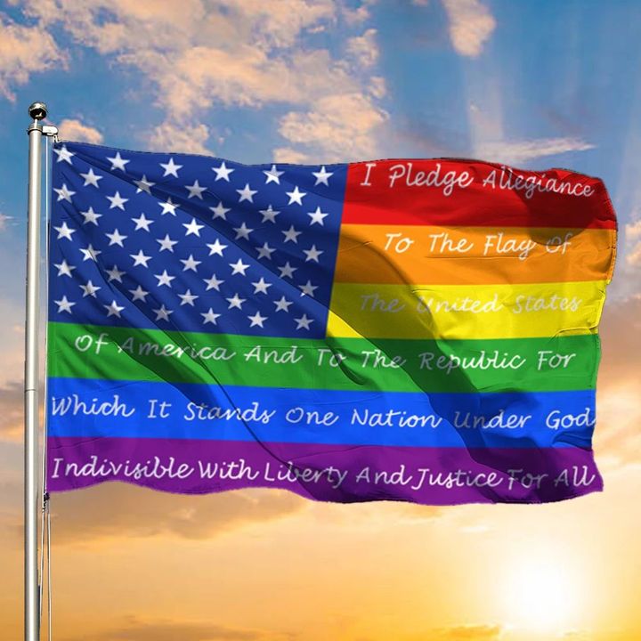 I Pledge Allegiance To The Flag LGBT Colors Patriotic Pride Merch 2021