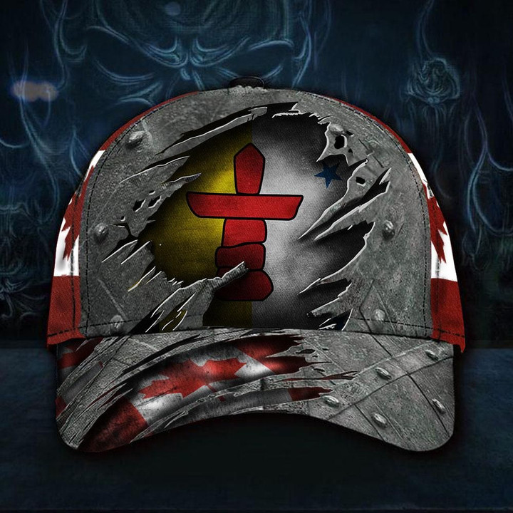 Nunavut Territory 3D Hat Canada Flag Vintage Cap For Men Patriot Cap Canadian