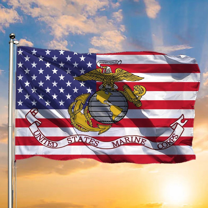 USMC Flag US Marine Corps American Flag Patriotic Marine Decor Indoor Outdoor