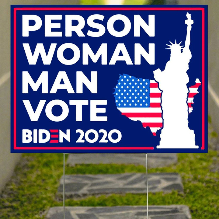 Person Woman Man Vote Yard Biden Lawn Sign Biden Victory Vote Signs For Yard Biden Harris Merch