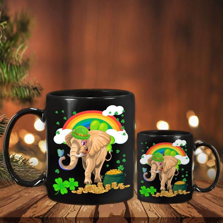 Elephant St Patrick's Day Mug Lucky Charm Cute St Patrick's Day Coffee Mug Gift For Him Her - Pfyshop.com