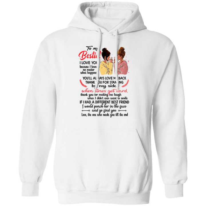 To My Bestie I Love You Hoodie Matching Bestie Hoodie Couple For Girls Gift For Best Friend - Pfyshop.com