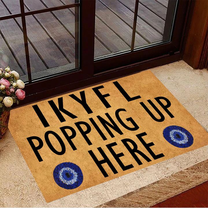 IKYFL Popping Up Here Doormat Welcome Funny Outdoor Welcome Mat Front Porch