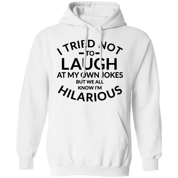 I Tried Not To Laugh At My Own Jokes But We All Know I'm Hilarious Hoodie Funny Hoodie Quote