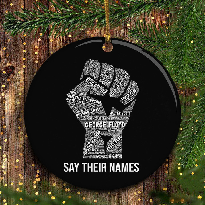 Power Fist BLM Say Their Names Ornament Christmas Tree Decorations Idea 2021