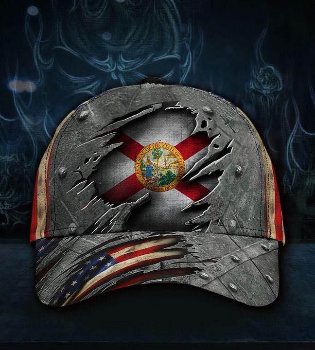 Florida State Flag Hat 3D Printed Vintage U.S Flag Cap Proud Florida Cap For Men Gift Idea - Pfyshop.com