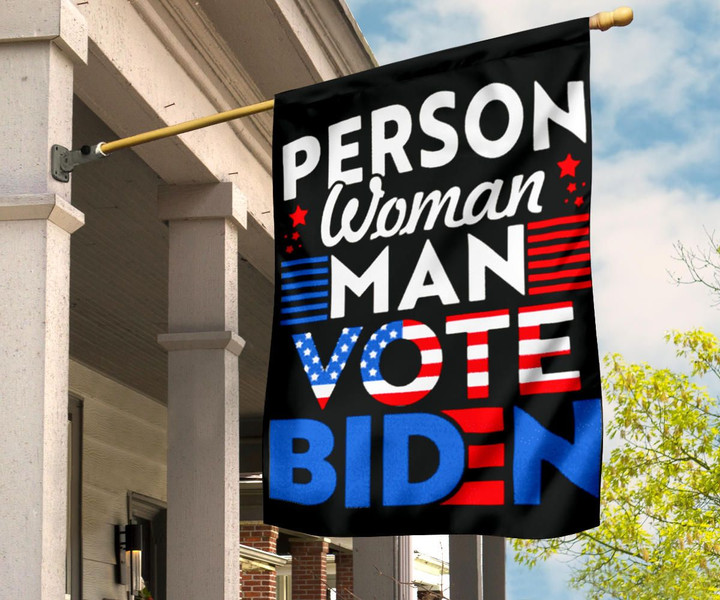 Person Woman Man Vote Biden Flag Biden For President Flag For Outdoor Decor Biden Harris Merch