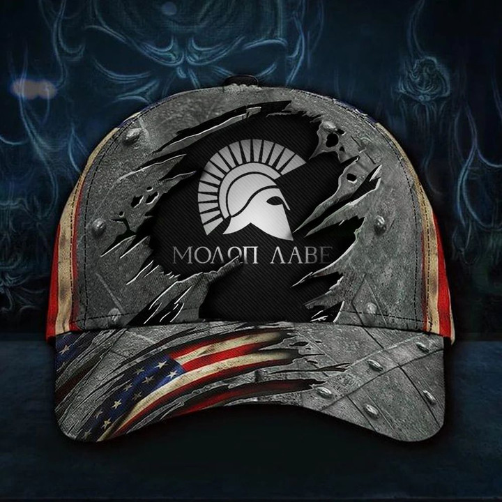 Molon Labe Flag Hat 3D Print Vintage USA Flag Cap Patriotic Moaon Aabe