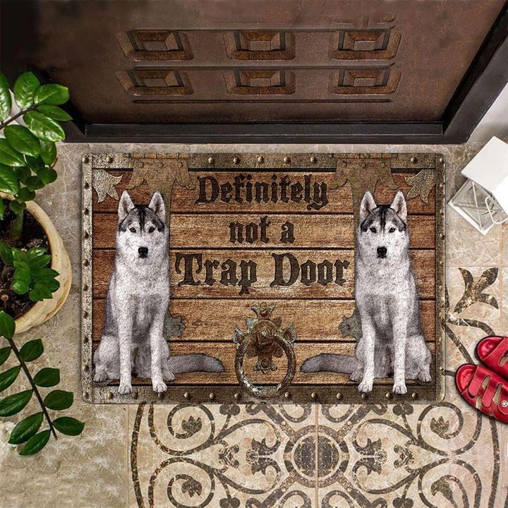 Wolf Definitely Not A Trap Doormat With Saying Front Door Welcome Mat Wolf Merchandise