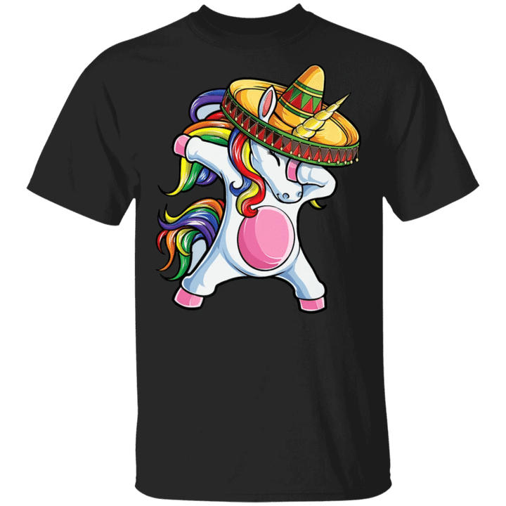 Dabbing Unicorn Cinco De Mayo Shirt Design Funny Cute Graphic T-Shirts Gift Ideas