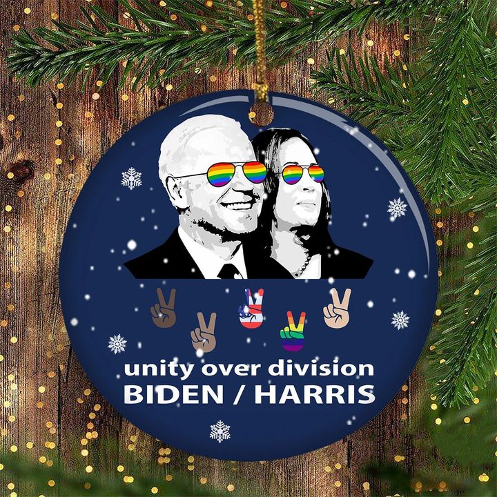 Biden Harris Christmas Ornament Unity Over Biden Harris Merch New Home Christmas Ornament 2021