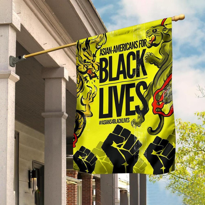 Asian-Americans For Black Lives Flag Yellow Peril Support Black Power Stop AAPI Hate Decor - Pfyshop.com