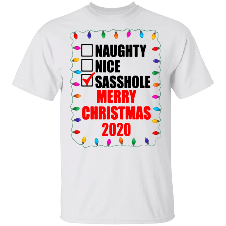 Sasshole Shirt Merry Christmas 2020 Funny Christmas T-Shirt Gift For Friends