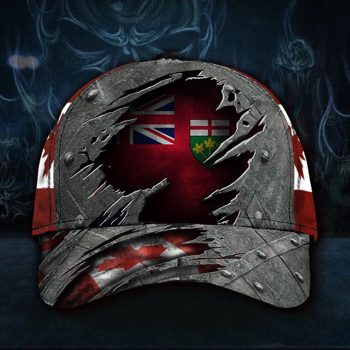 Ontario Province 3D Hat Canada Flag Vintage Hat Gift For Canadian Mens Cap