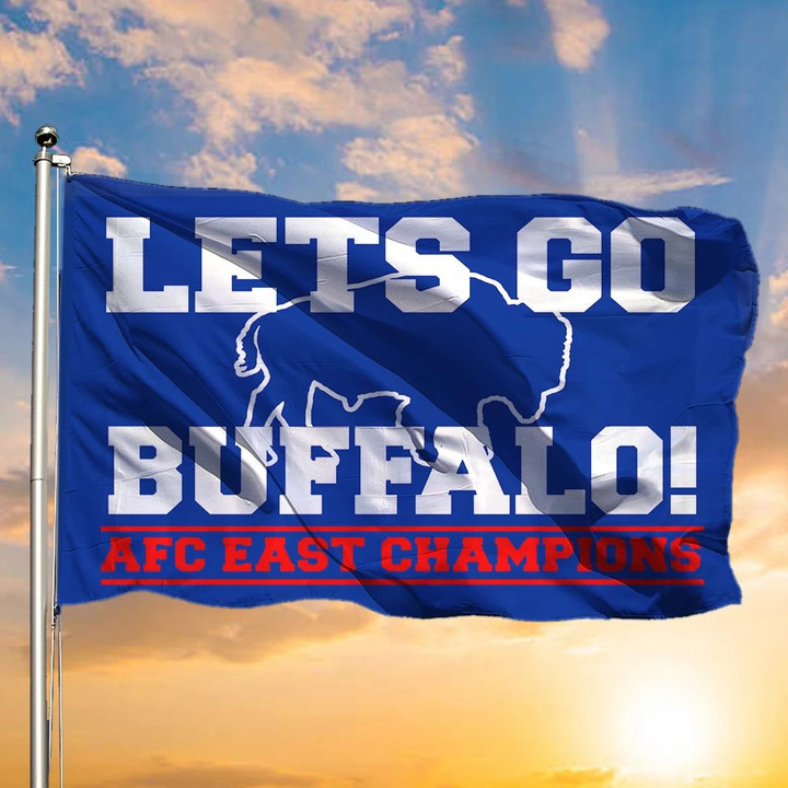 Buffalo Bills Flag Let's Go Buffalo Afc East Champion 2021 Buffalo Bills Outdoor Flag