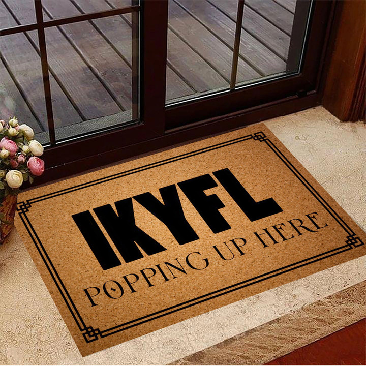 IKYFL Popping Up Here Doormat Funny Sayings Welcome Front Door Mat Indoor Outdoor