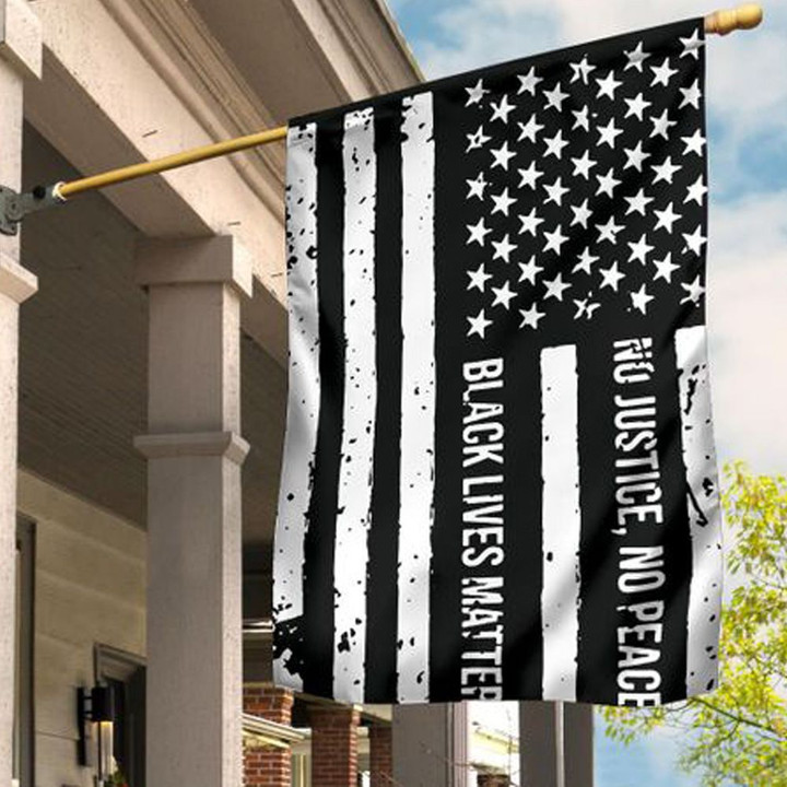 American No Justice No Peace Black Lives Matter Flag Blm
