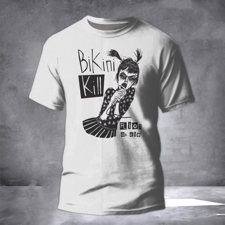 Bikini Kill Shirt Vintage 90S Rock Band T-Shirt Punk Rock Music Tees Idea Gifts For Fans