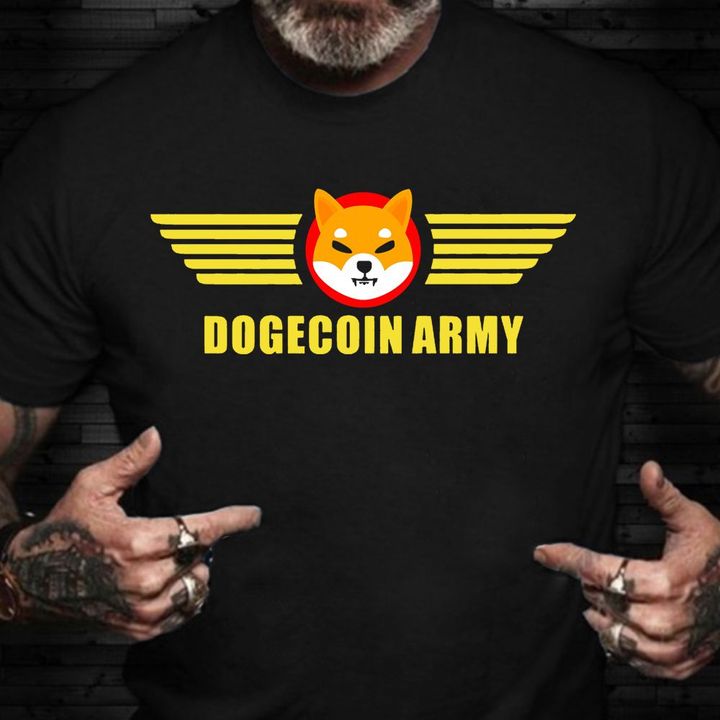 Shiba Inu Coin Shirt Dogecoin Army Shiba Inu Crypto Millionaire Clothing Funny Gifts For Men
