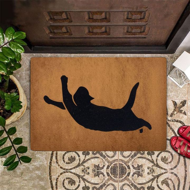 Black Cat Doormat Cat Flying Indoor Front Door Mat Funny Gift Ideas For Cat Owners