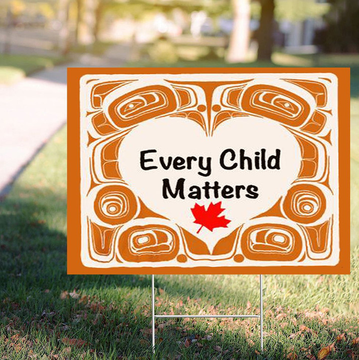 Every Child Matters Yard Sign Heart Canada Orange Shirt Day 2021 Lawn Sign Outdoor Decor