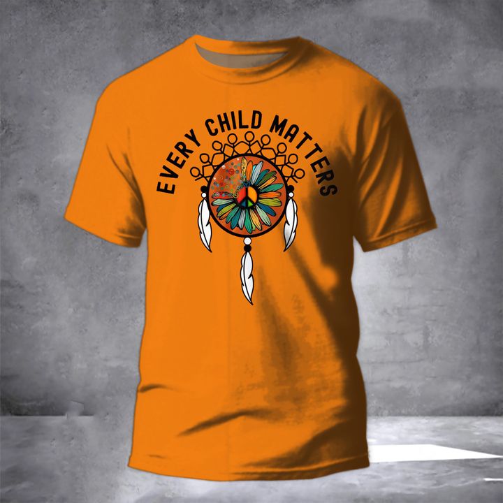 Every Child Matters Shirt Peace Symbol Canada Orange Shirt Day T-Shirt Women Clothes