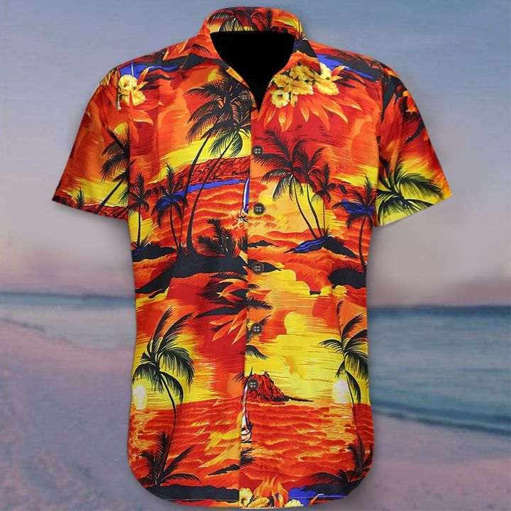 Orange Hawaiian Shirt Aloha Tropical Beach Best Summer Shirt For Men