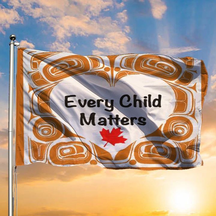 Every Child Matters Flag Heart Orange Flag For Canada Day Front Door Decor Ideas