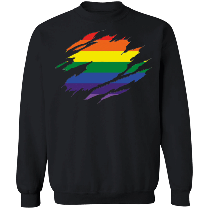 Pride Sweatshirt LGBT Rainbow Flag Pride Apparel Gift For Lesbian Girlfriend