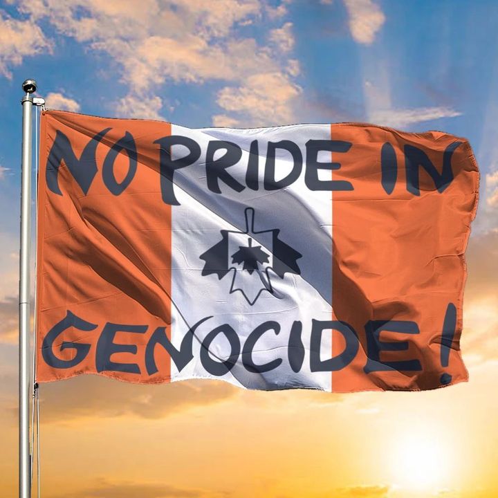 No Pride In Genocide Canadian Flag Awareness Movement Merchandise