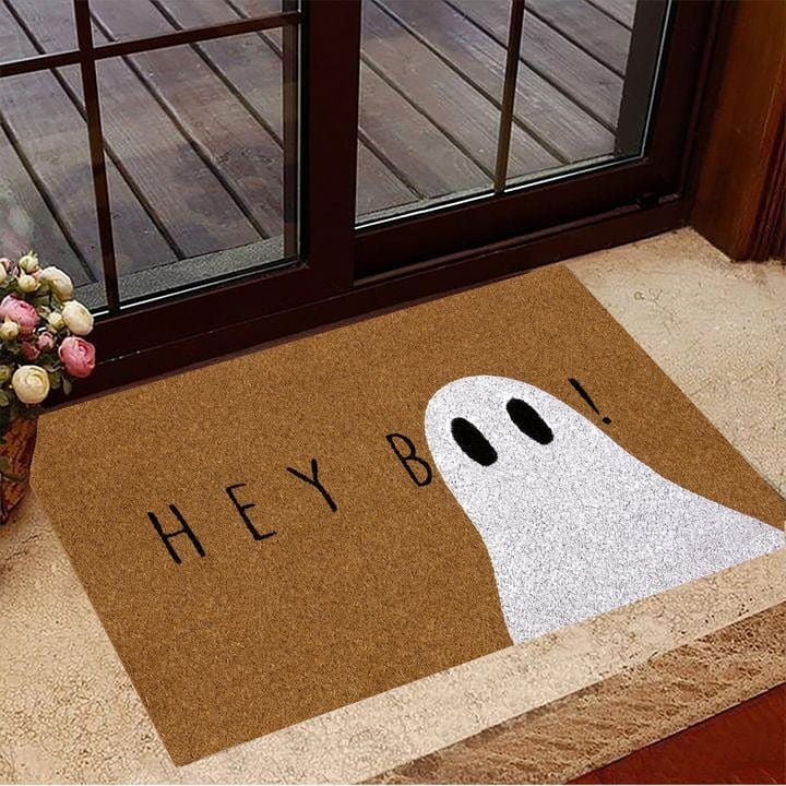 Ghost Hey Boo Halloween Doormat Cute Halloween Merch Floor Mat Home Decor