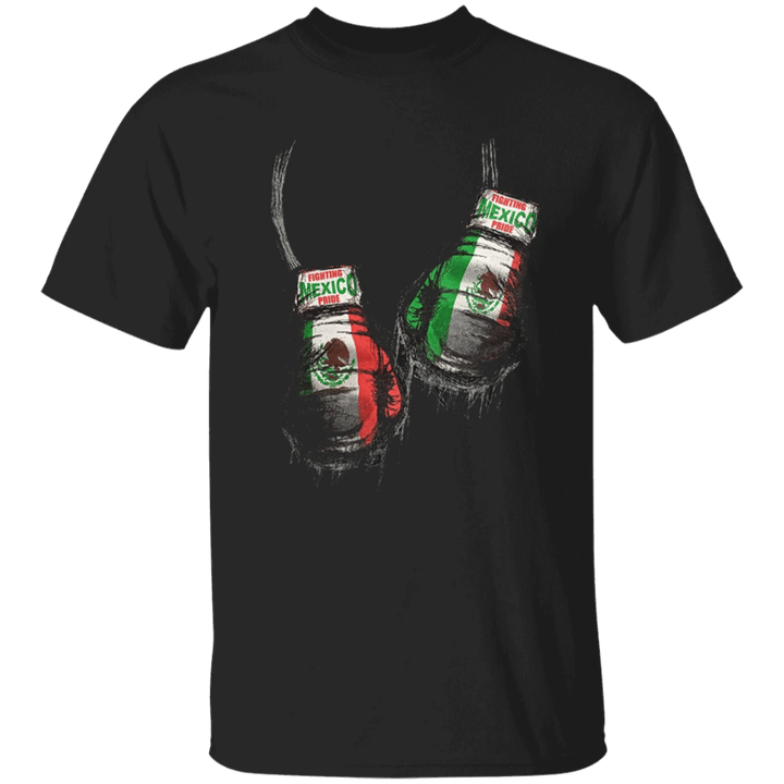 Mexico Shirt Fighting Mexico Pride Mexican Flag Boxing Gloves Pride T-Shirt Gift For Family