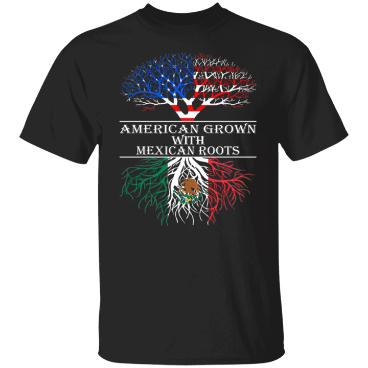 Mexico Shirt Iamerican Grown With Mexican Roots Unique Graphic Tees Patriots Gifts For Him