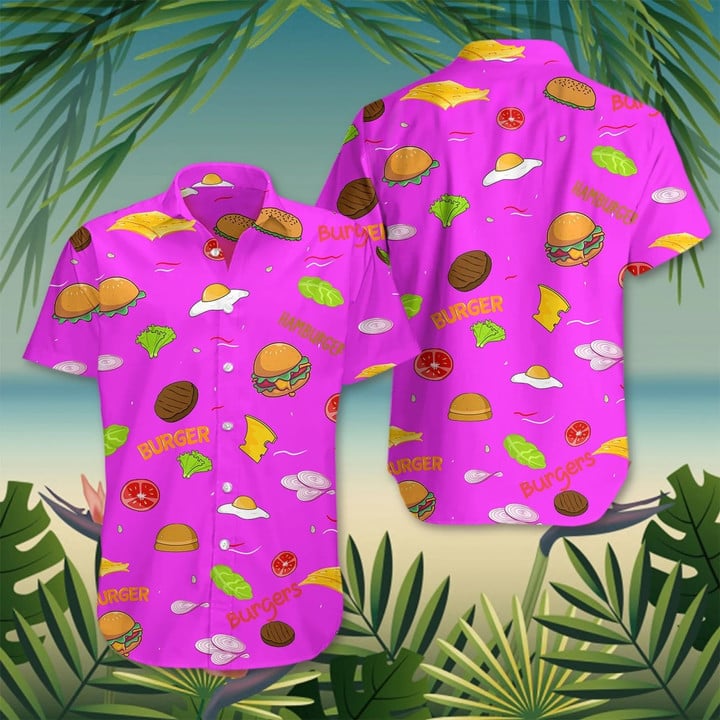 Burger Egg Cheese Food Hawaii Shirt Cute Summer Family Beach Vacation T-Shirt Mens Womens
