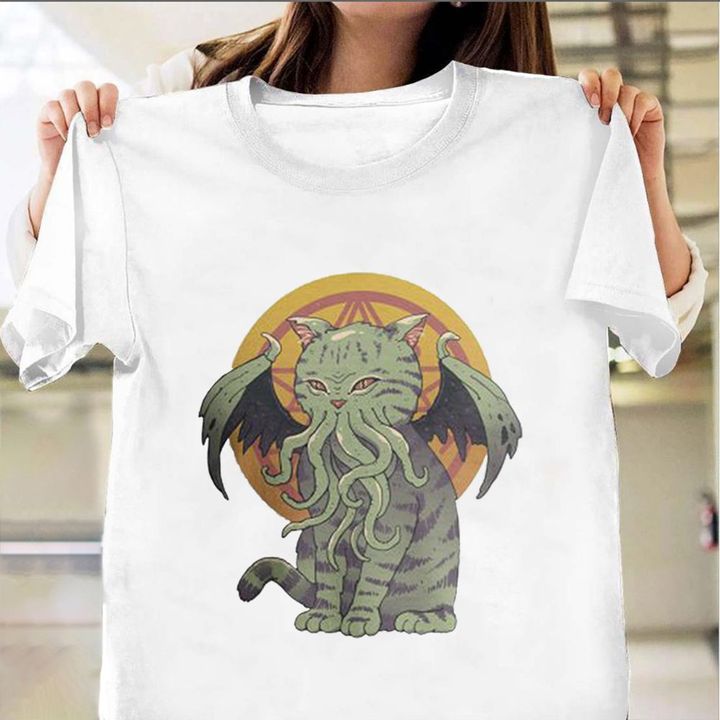 Cat Cthulhu Horror Shirt Cute Halloween Shirts Horror Movie T Shirts Horror Merch Halloween Apparel