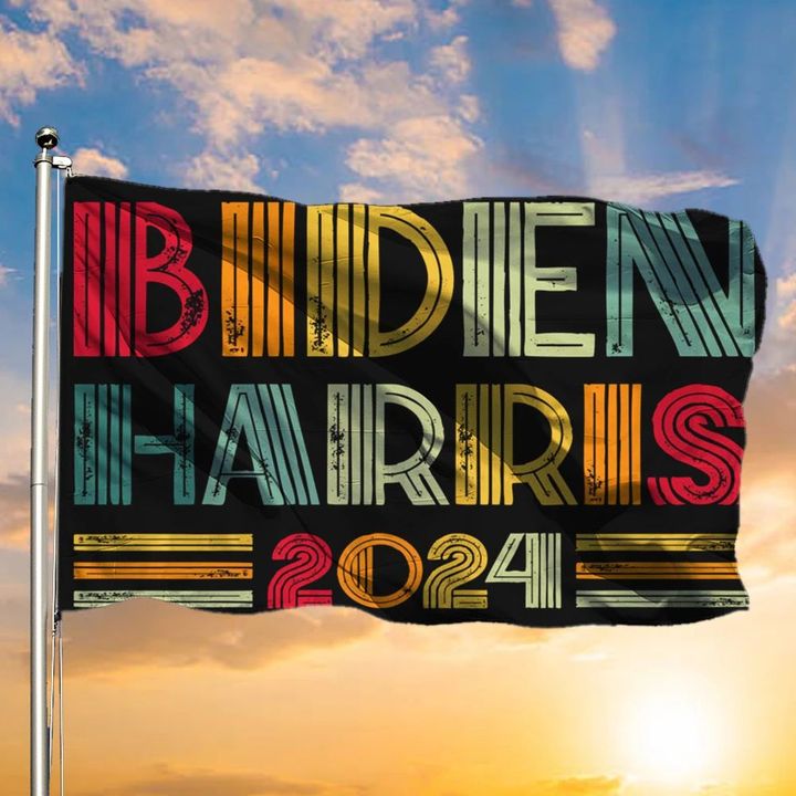 Biden Harris 2024 Flag Vote For Biden Harris Running For President 2024 Political Flag