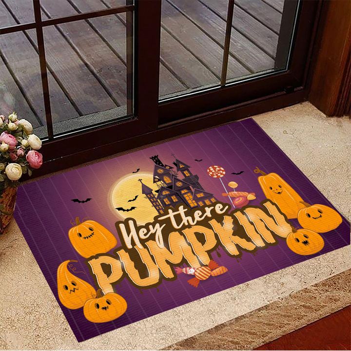 Hey There Pumpkin Doormat Funny Halloween Doormat Merch House Decorative