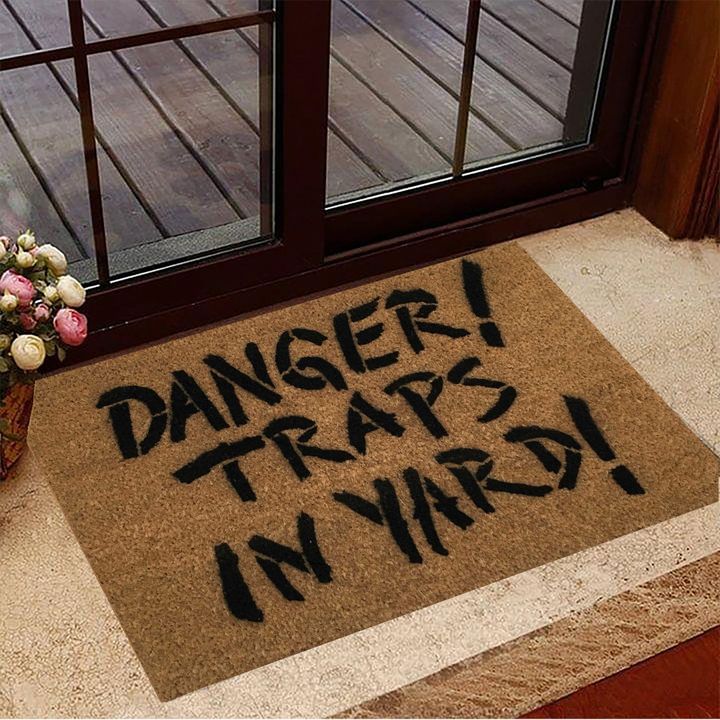 Danger Traps In My Yard Halloween Doormat With Funny Sayings Halloween Items House Decor