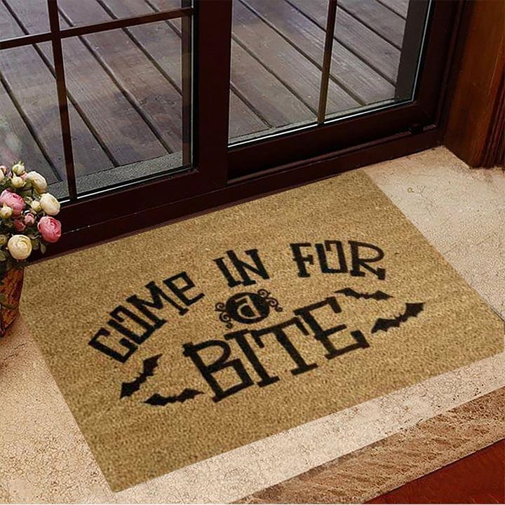 Halloween Doormat Come In For A Bite Funny Sayings Halloween Welcome Mat Entry