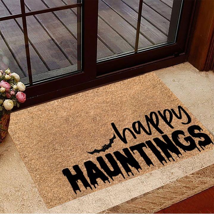 Happy Hauntings Halloween Doormat For Front Door Mat Halloween Decorations Indoor